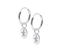 Holly Birth Flower Silver Hoop Earring Charms HO-2706